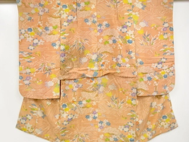 42576# Japanese Kimono / Antique Kimono For Girls / Floral Plants