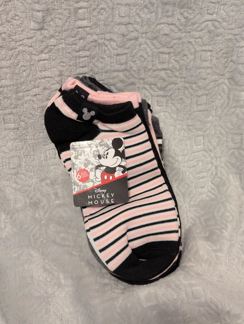 3 Pair Disney Mickey & Minnie Mouse Sneaker Socks – Women's/Men's Sizes 35-46 – Gray Or Black