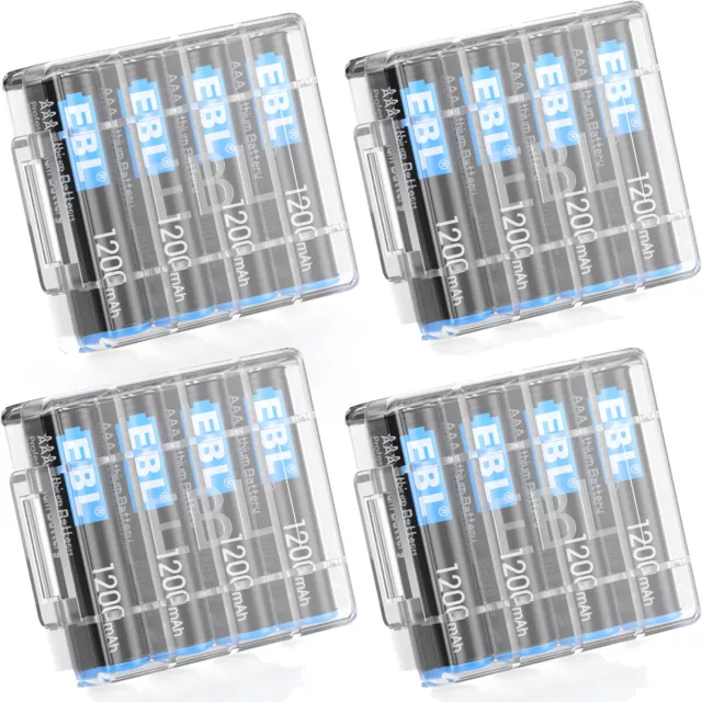 EBL  AA Lithium 3000mAh  AAA 1200mAh Batteries Non-rechargeable 1.5V + Case Lot