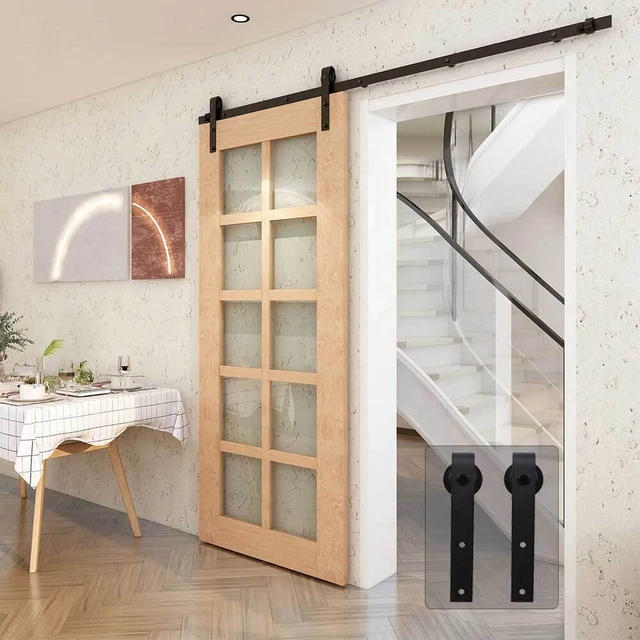 Sliding Barn Door Hardware Kit 4'-20' Track System for Single/Double Wood Doors