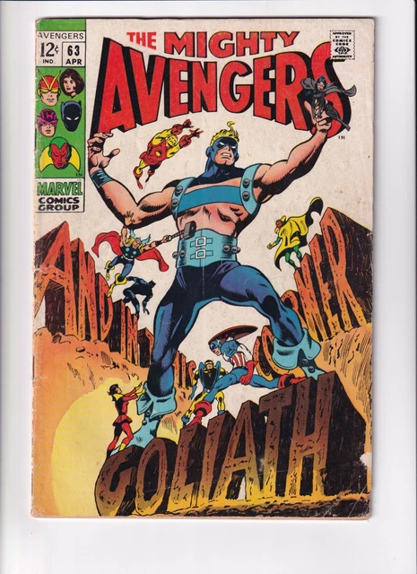 Avengers 63 Gd/Vg Marvel Comics Book Thomas Colan Hawkeye As Goliath (1969)