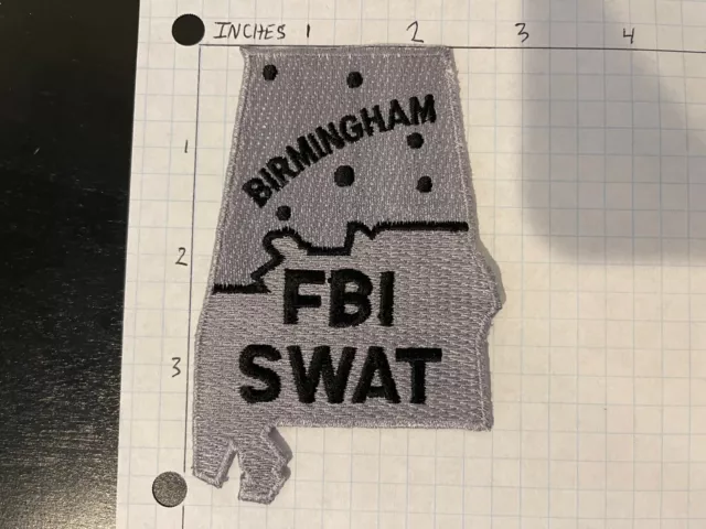 FBI SWAT Birmingham Alabama Police Patch SUBDUED STATE SHAPE