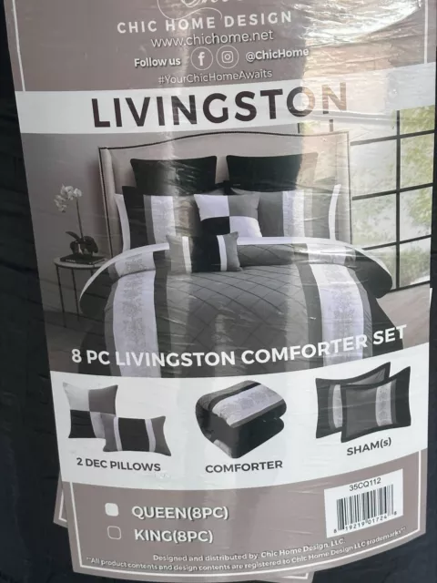 5 Piece Comforter Set Livingstone (8pc)Queen Size