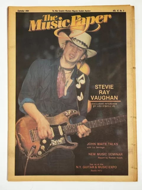 STEVIE RAY VAUGHAN Magazine Newspaper 1984 Music Paper 11x16 SRV Fender Guitar