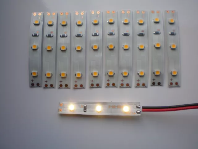 (€7,18/m) 10 Stk LED Hausbeleuchtung warm weiß 5 cm Modellbeleuchtung Bahnsteig