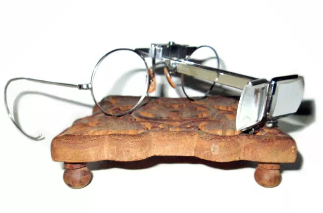 Antique Bausch and Lomb Doubloupe Vtg Old BL RayBan Magnifying Glass Spectacles