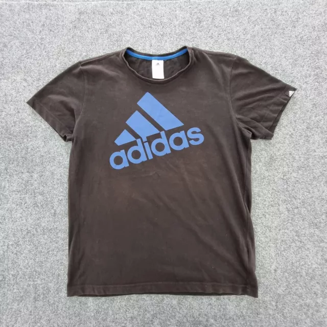 Adidas Shirt Mens Medium Black Adult Crew Neck sports casual gym T Shirt Size M