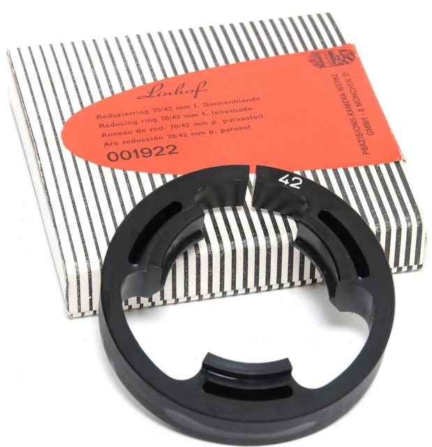 Vintage Linhof Reducing Ring 70/42mm for lens shade boxed 001922