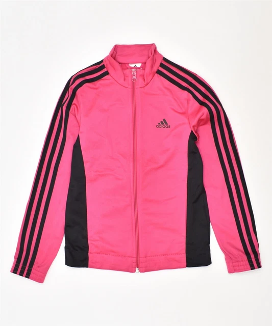 ADIDAS Girls Tracksuit Top Jacket 9-10 Years Pink OA07