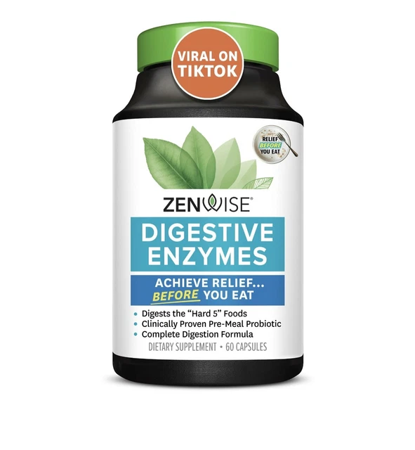 Zenwise Probiotic Digestive Multi Enzymes, Probiotics for Digestive Health, Bloa