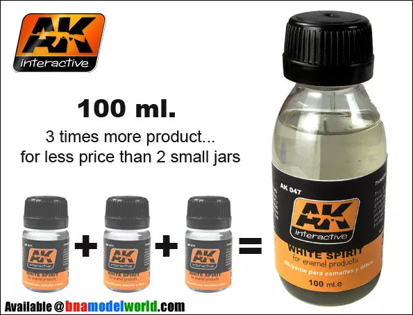 AK-Interactive White Spirit Thinner for Enamel Washes,Filters&Oils 100ml #AK-047