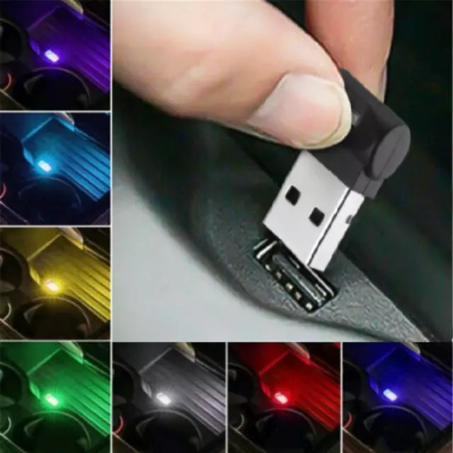 1x LED USB Neon Atmosphere Ambient Light Bulb Mini Lamp Car Interior Accessories