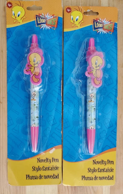 2 NEW Looney Tunes Tweety Bird Collectors Pens Warner Bros FREE SHIPPING