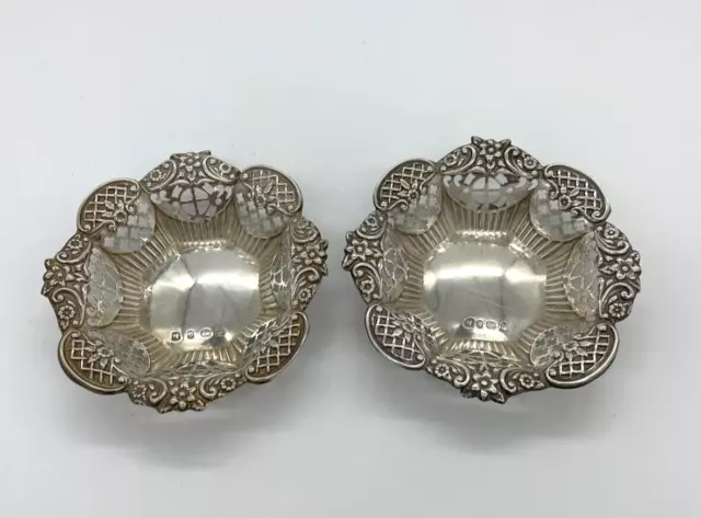 Pair Late Victorian Sterling Silver Bon-Bon Dishes, Hallmarked Birmingham 1896/7