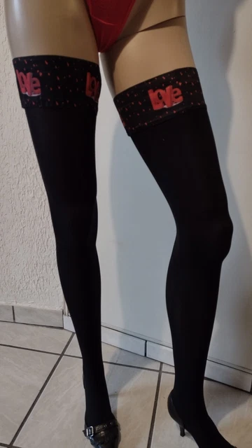 Lot 2 Paires de Bas Autofixant Noirs Lot 2 Pairs of Black Stockings 2