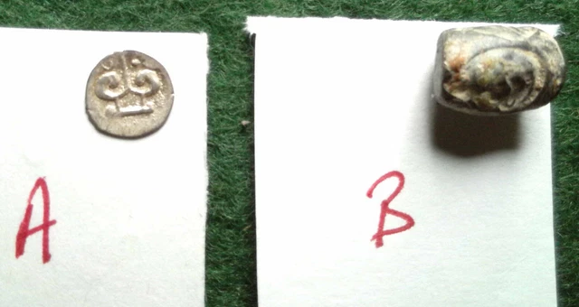 MEDIEVAL BURMA (Thaton) and THAILAND, (Ayuthia) Bullet coin, details below