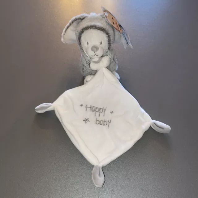 Doudou Ours Déguisé Lapin Gris ORCHESTRA Prémaman Mouchoir Blanc Happy Baby Com9