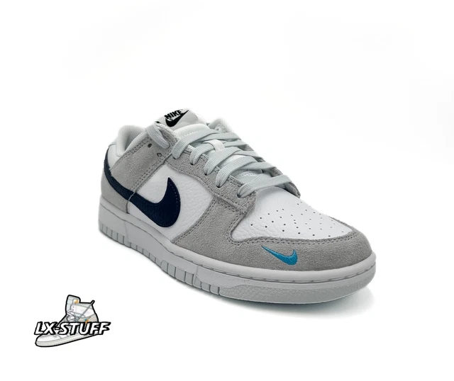 Dunks Mini NIKE DUNK LOW White Grey Navy Aqua Mini Swoosh Weiß Grau Sneaker Schuhe ...