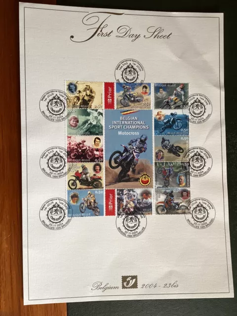 Timbres de Belgique - Feuillet N° 3321 à 3332  Oblitération 1er jour 2004