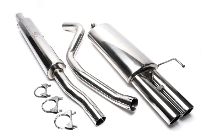 Impianto acciaio inox TA-Technix 2x76mm rotondo bordato Audi 80 B4 berlina + Avant