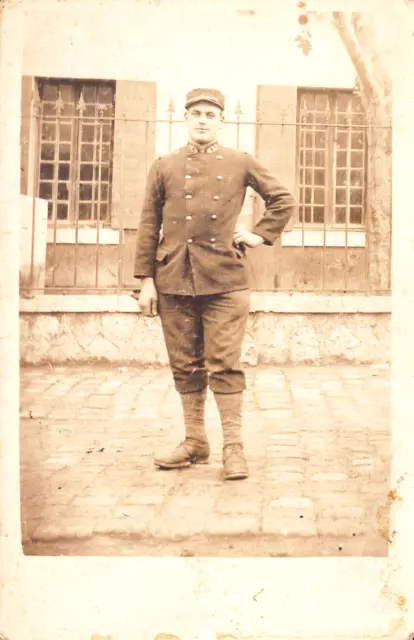 Photo Format Carte Postale d'un Marsouin nommé 4 Reg. Infanterie Coloniale 1915