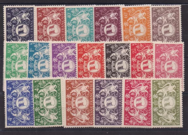 GUYANE SERIE COMPLETE DE 19 TIMBRES NEUF** N° 182 à 200 Cote: 25,00€