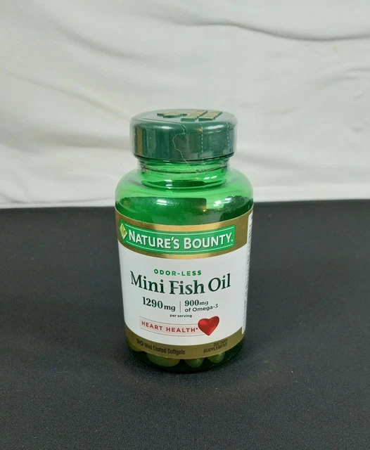 Nature's Bounty Fish Oil 1290 mg, 90 Mini Odorless Softgels Exp 05/24