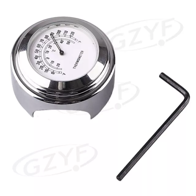 MOTORCYCLE CLOCK HANDLEBAR Watch Thermometer 7/8-Inch 22mm 1-Inch 25mm  Chrome Chopper TOP £61.74 - PicClick UK