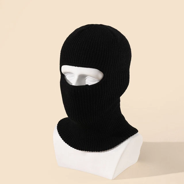 Winter Ski Mask 1 Hole Knit kull Balaclava Beanie Hat Men Outdoor Sports Cap μ
