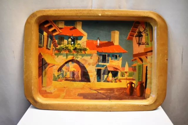 Vintage Tin Serving Tray Litho Print Like The Old Archway By C.R. Doyly-John "
