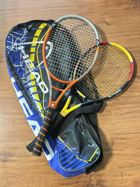 Wilson Tennis Racquet Lot (2) + Head Radical 4R Bag Hyper Hammer Hyper Surge