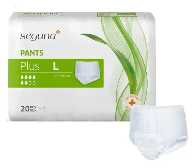 SEGUNA Pants Plus, Inkontinenzhosen, Größe L, 4 x 20 Stück