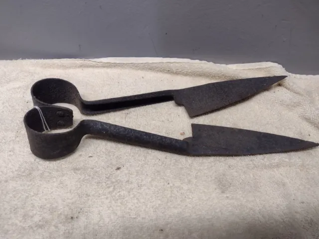 antique vintage farm primitive tool, old sheep shears for hand shearing