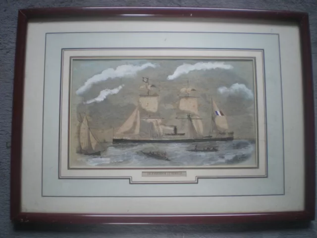 Le Paquebot français ""Le Senegal"" - engraving from 1872 - navy - Africa.