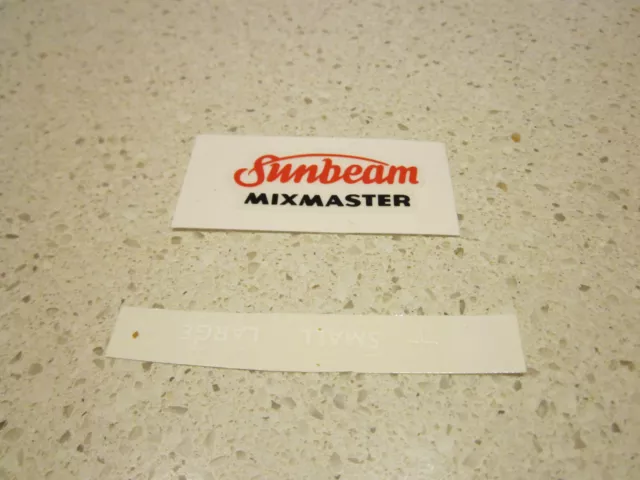 Sunbeam Mixmaster decal & replacement parts for older A9 & A9B-B model machines. 3