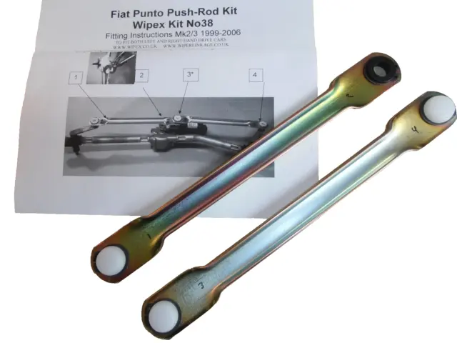 Push Rod Set Only Fiat Punto 99-06 Wiper Motor Linkage New.plastic Ball Sockets