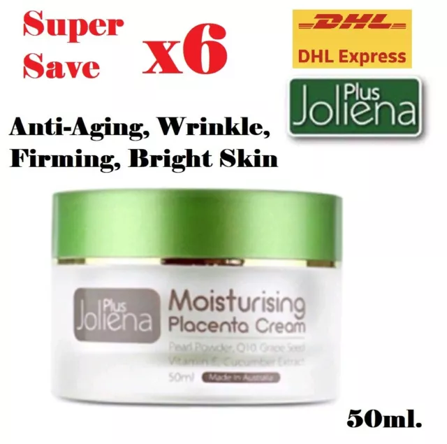 x6 Joliena Plus Placenta Cream Moisturizing Anti-Aging Wrinkle Skin Care 50ml M3