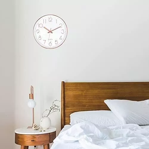 Wall Clock Round Silent Home Kitchen Bedroom Office Indoor Quartz Modern Decor 3