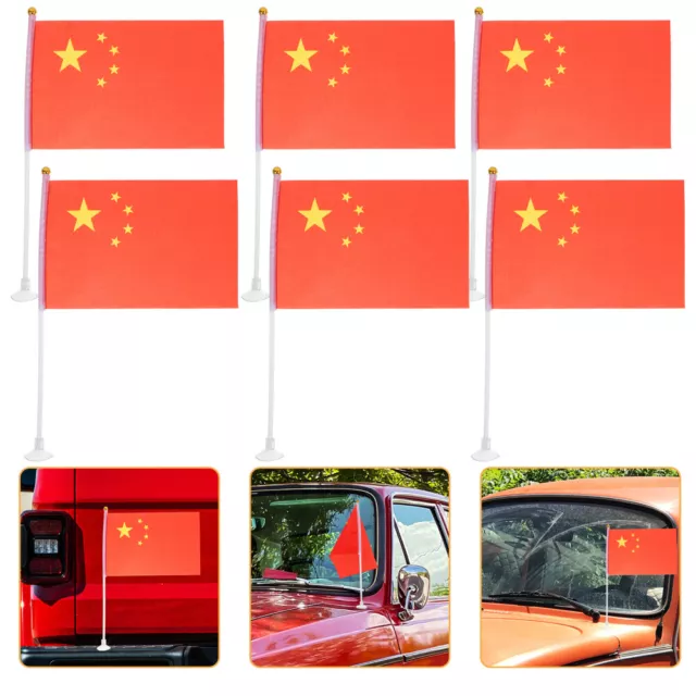 White Car Flag Banner Window Suction Cup Holder - 15Pcs Set