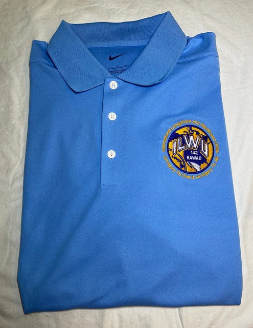 Nike Polo Shirt ILWU International Longshore Warehouse Union L Hawaii Local 142