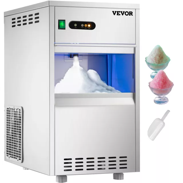 VEVOR 44LBS Commercial Snow Flake Ice Maker 11LBS Ice Storage Auto-clean 270W