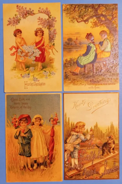Vintage Greeting Postcards With Children Udb & Db