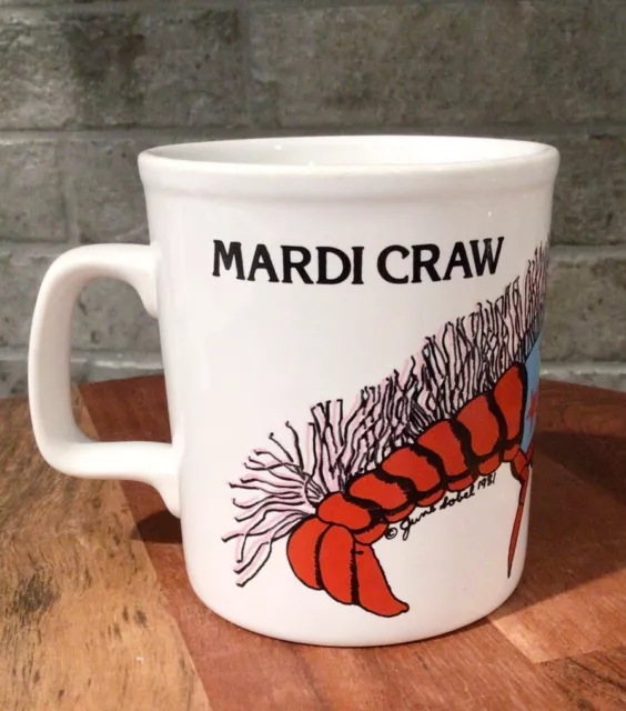 VTG Staffordshire Kiln Craft Louisiana Crawfish Coffee Mug Cup Mardi Craw (Gras)