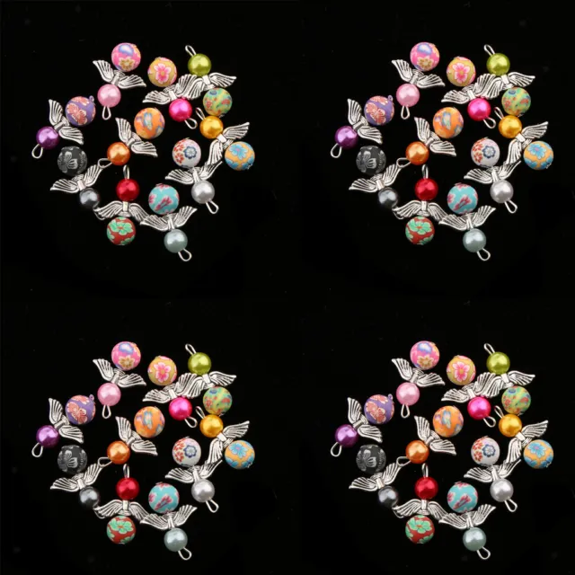 40 Stück Gemischte Engelsflügel Charms Perlen Anhänger DIY Schmuckherstellung