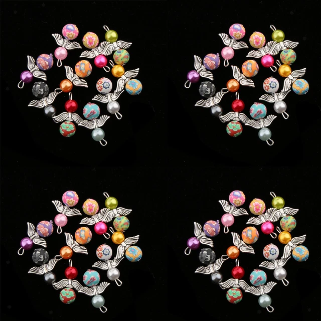 40 Stück Gemischte Engelsflügel Charms Perlen Anhänger DIY Schmuckherstellung