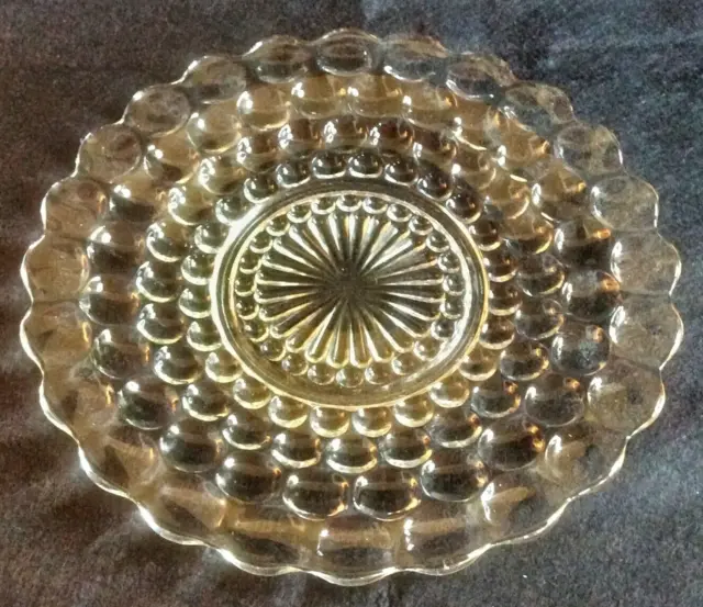 Clear Glass Serving Platter Bubble Pattern Anchor Hocking Collectible