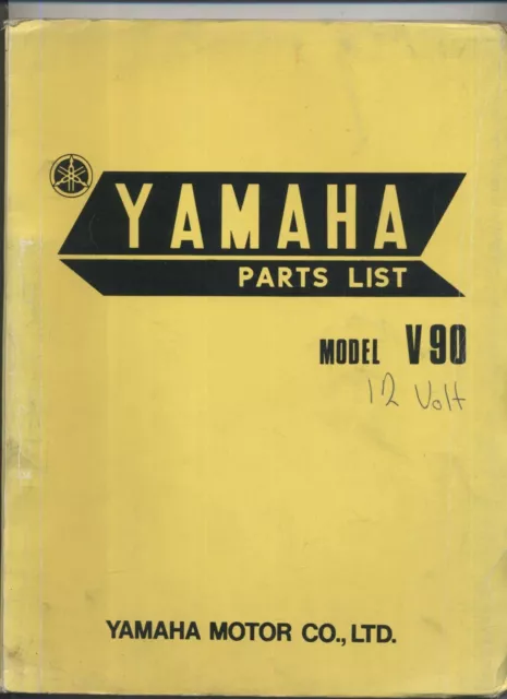 Yamaha V90 (71-74) Factory Issue Parts List Catalogue Manual Book V 90 EB50