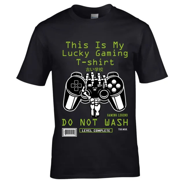 T-shirt divertente gamer This is my Lucky Gaming Do Not Wash retrò t-shirt regalo top
