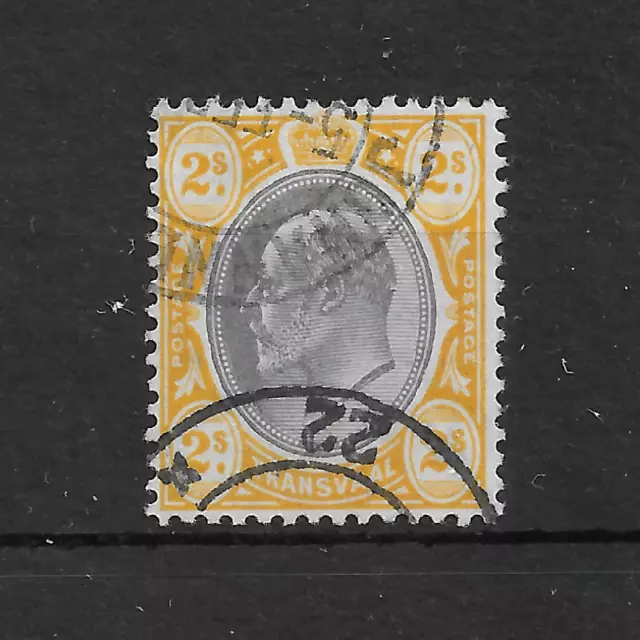 SOUTH AFRICA TRANSVAAL 1903 SG257 KEVII 2/- grey-black and yellow USED