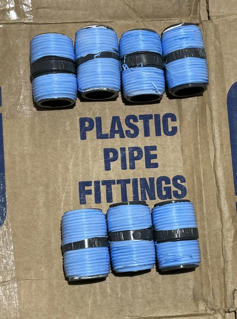1”x2” Threaded Nipple  Sch80   PVC.       7 Pack Grey PVC Water Pipe Industrial